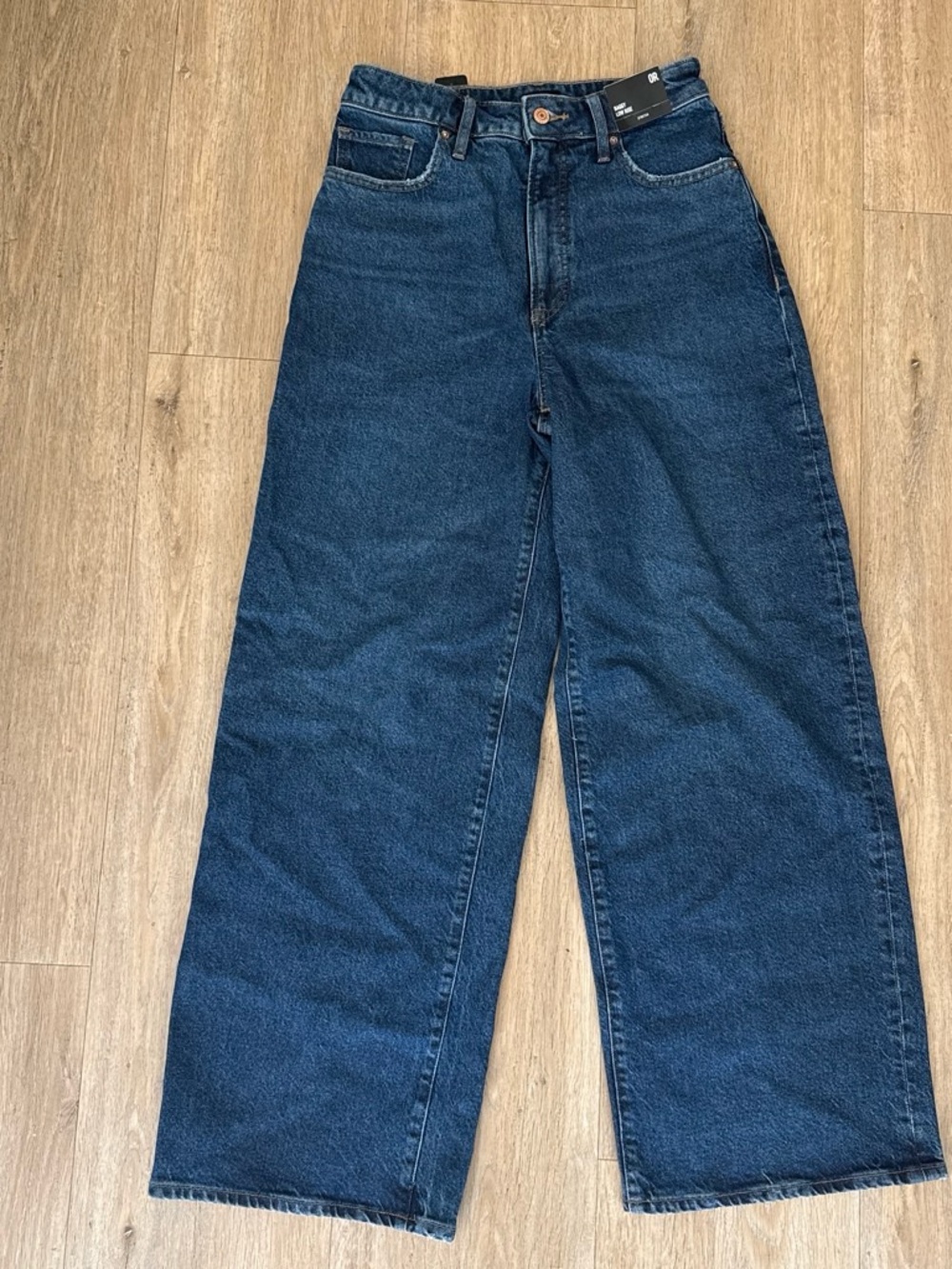 NWT Express Baggy Low Rise Women's l Jeans - Dark Blue Denim 0